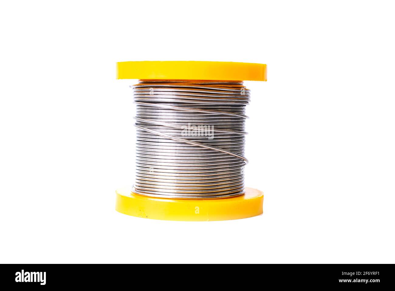 Solder coil isolated on a white background close up Stock Photo Alamy