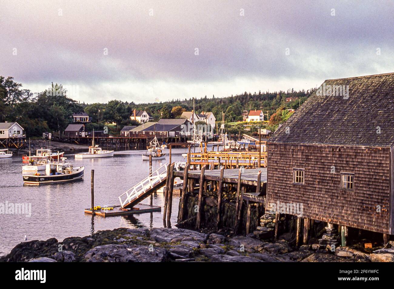 The harbor in New Harbor, Maine Stock Photo Alamy