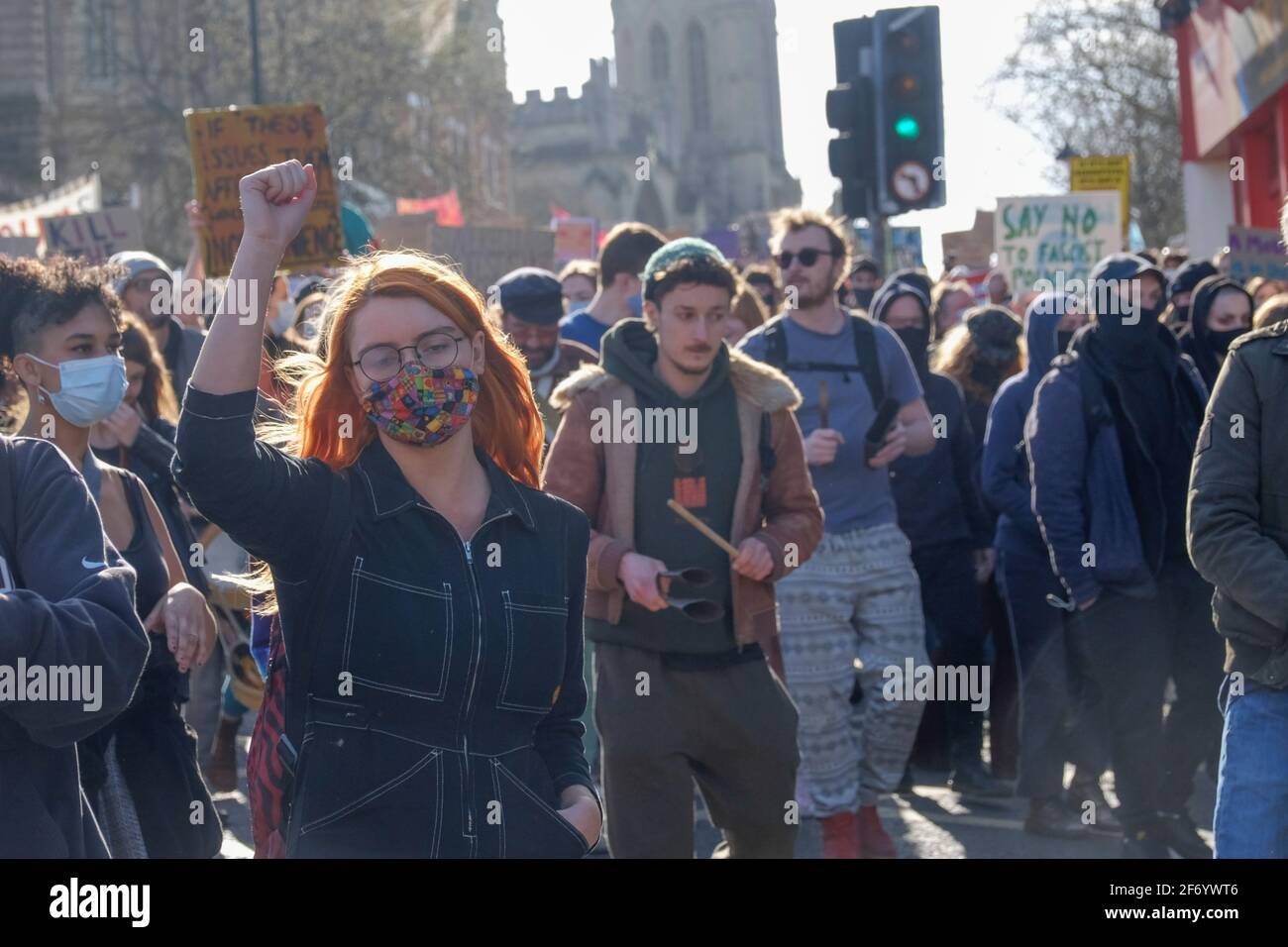 College Green, Bristol, UK. 3rd Apr, 2021. Members of the public gather on College Green to express discontent with the Governments changes to the right to protest. This will be the fifth protest in Bristol in recent weeks. Credit: JMF News/Alamy Live News Stock Photo