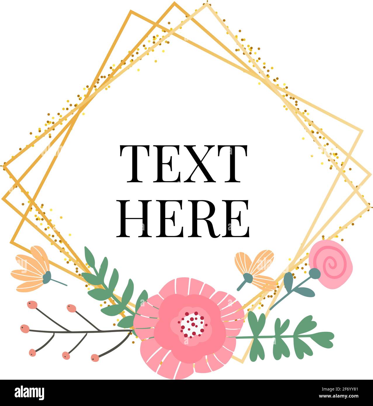 Floral Frame Collection. Set of cute retro flowers arranged un a shape ...