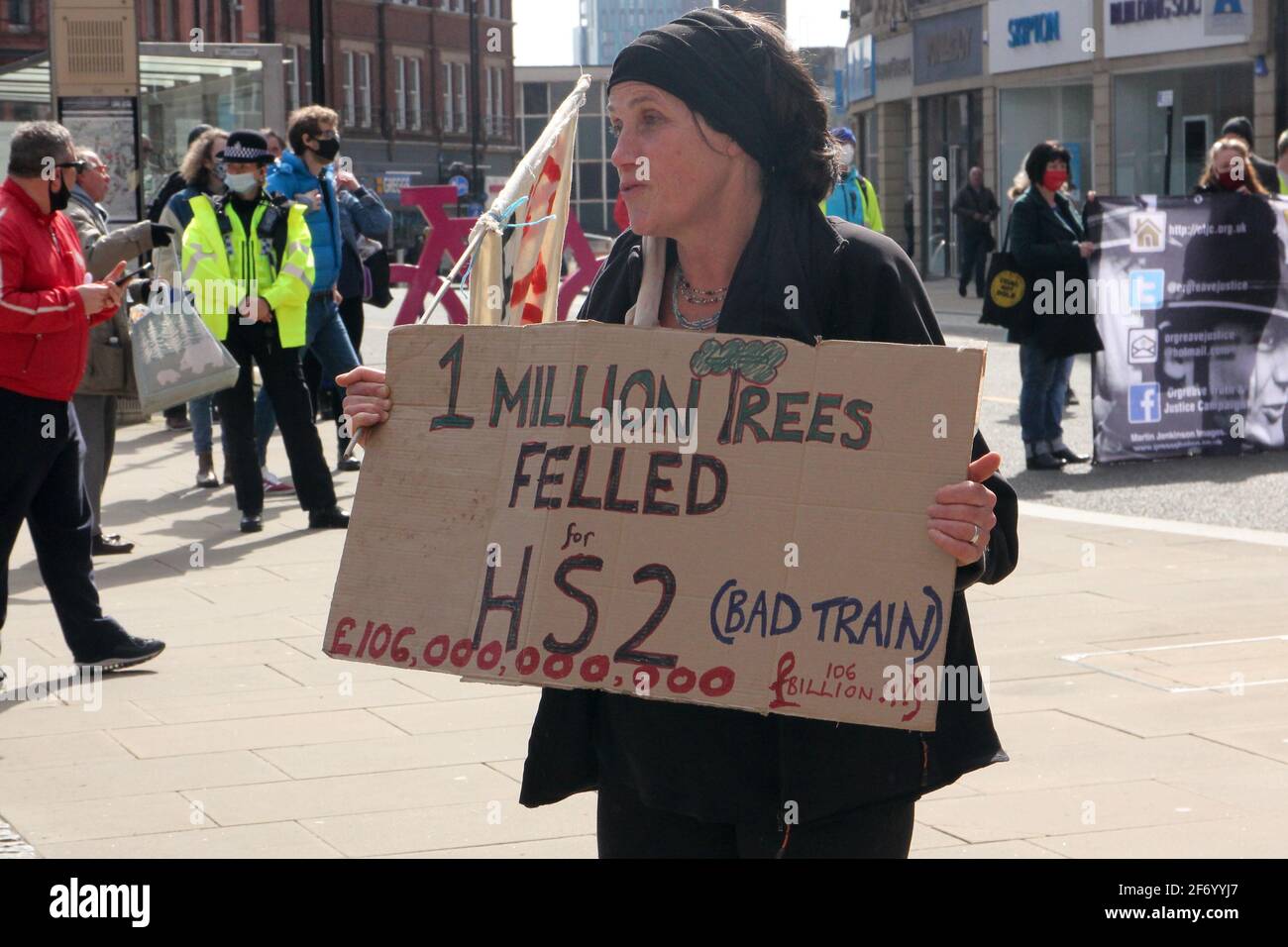 Sheffield, South Yorkshire UK. 3rd Apr 2021. Kill the Bill protest march in Sheffield. Credit: Alamy Live News Stock Photo