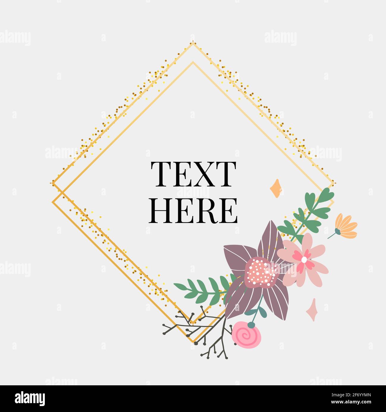 Floral Frame Collection. Set of cute retro flowers arranged un a shape ...