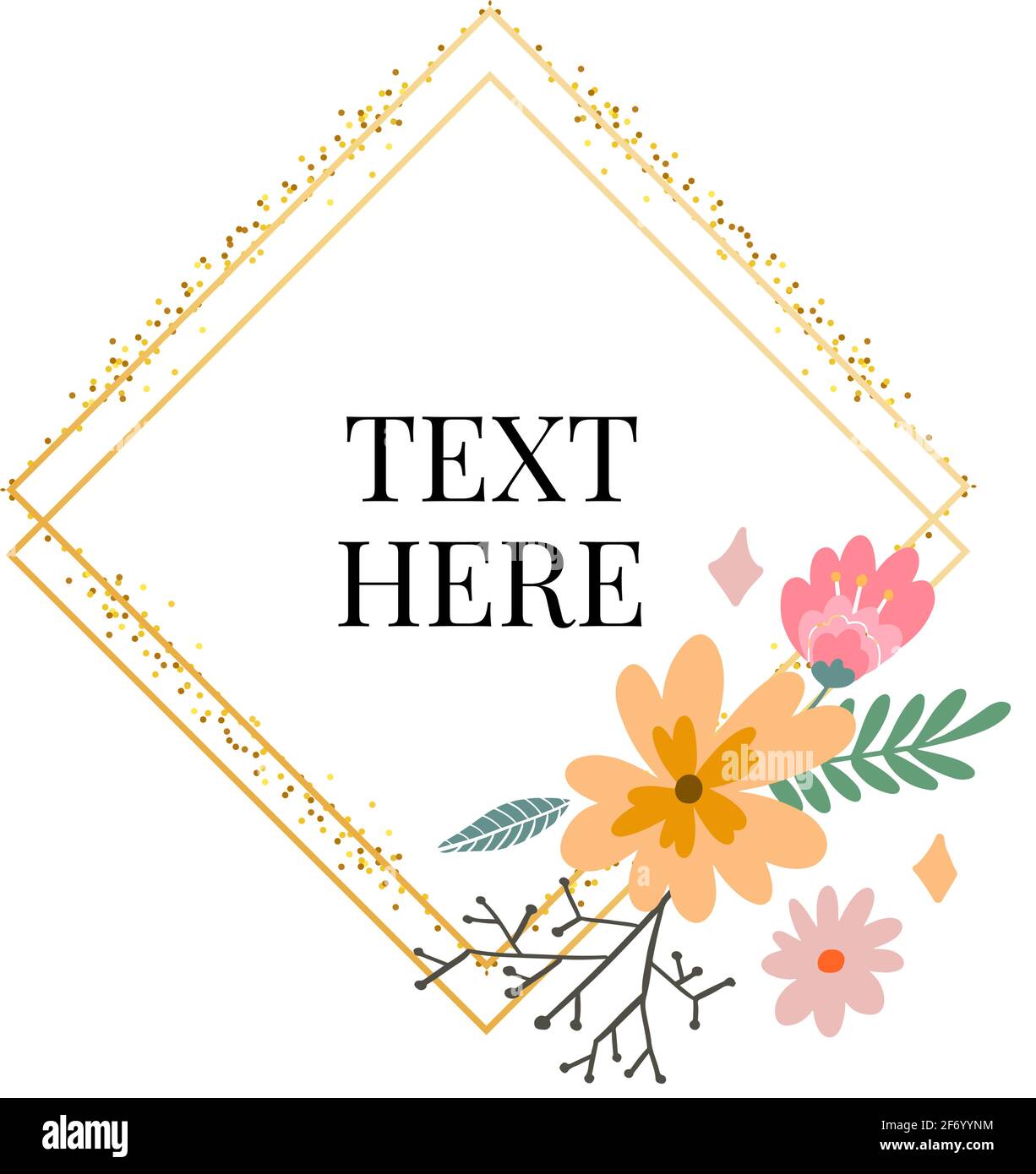 Floral Frame Collection. Set of cute retro flowers arranged un a shape ...