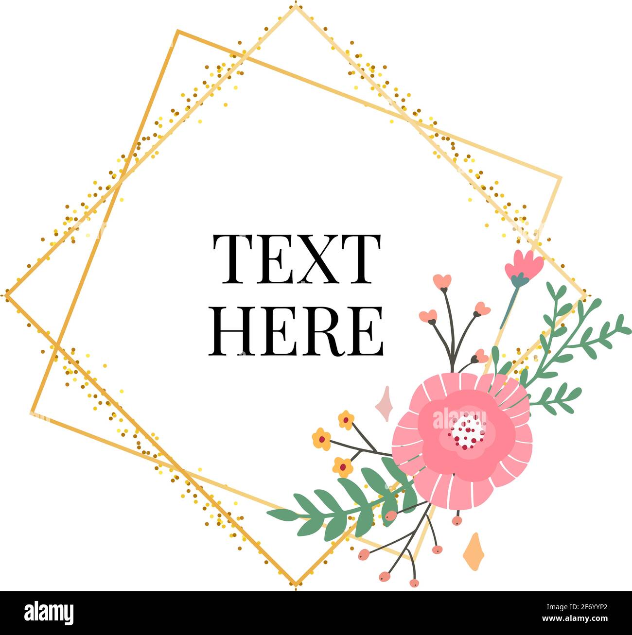 Floral Frame Collection. Set of cute retro flowers arranged un a shape ...