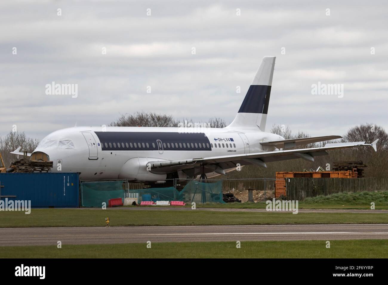 OHLVA Airbus A319 of Finnair being scrapped by Air Salvage