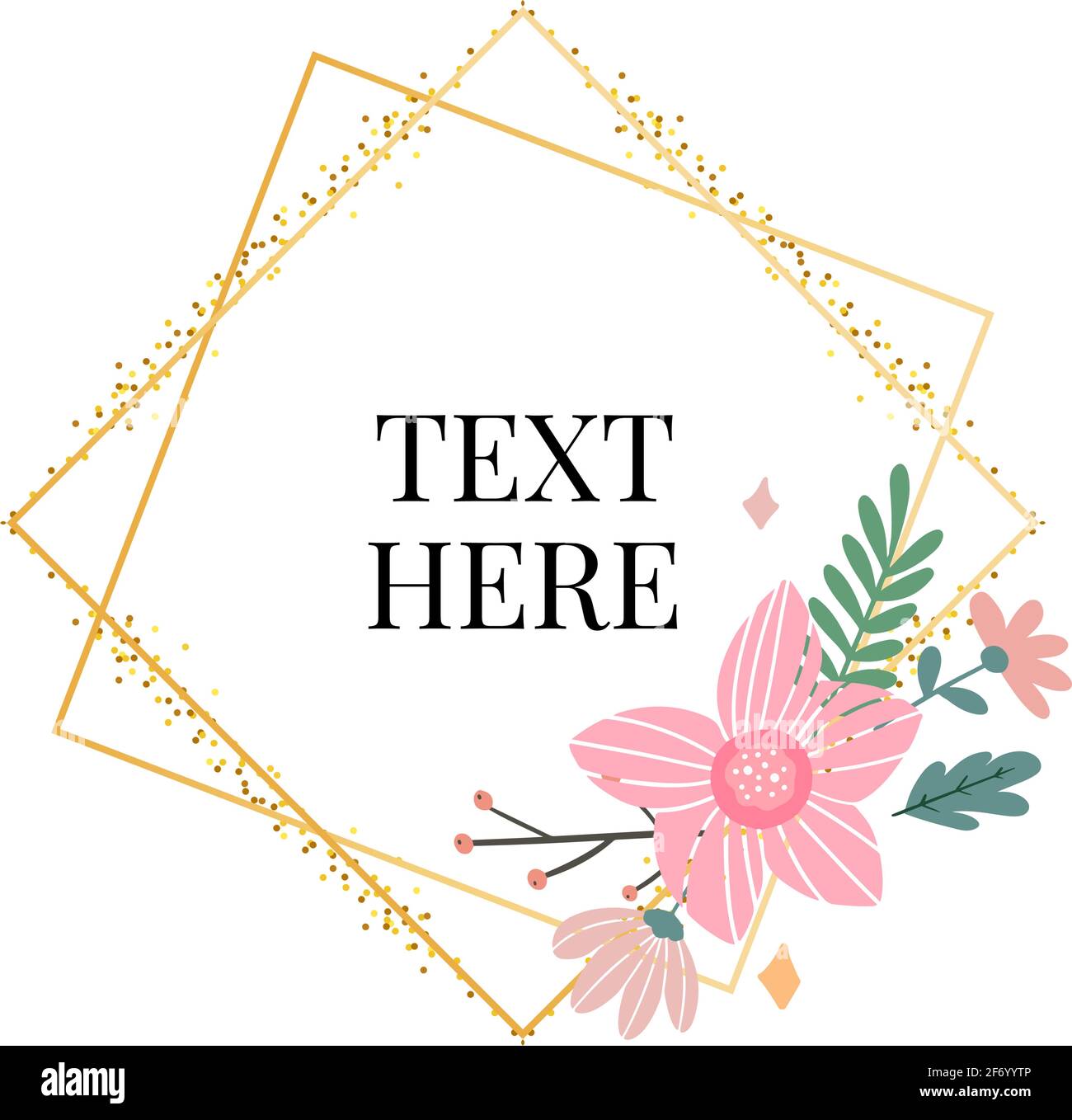 Floral Frame Collection. Set of cute retro flowers arranged un a shape ...