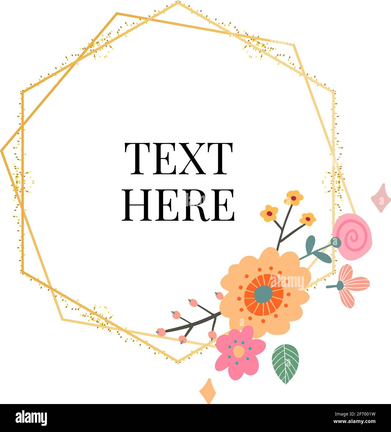 Floral Frame Collection. Set of cute retro flowers arranged un a shape ...