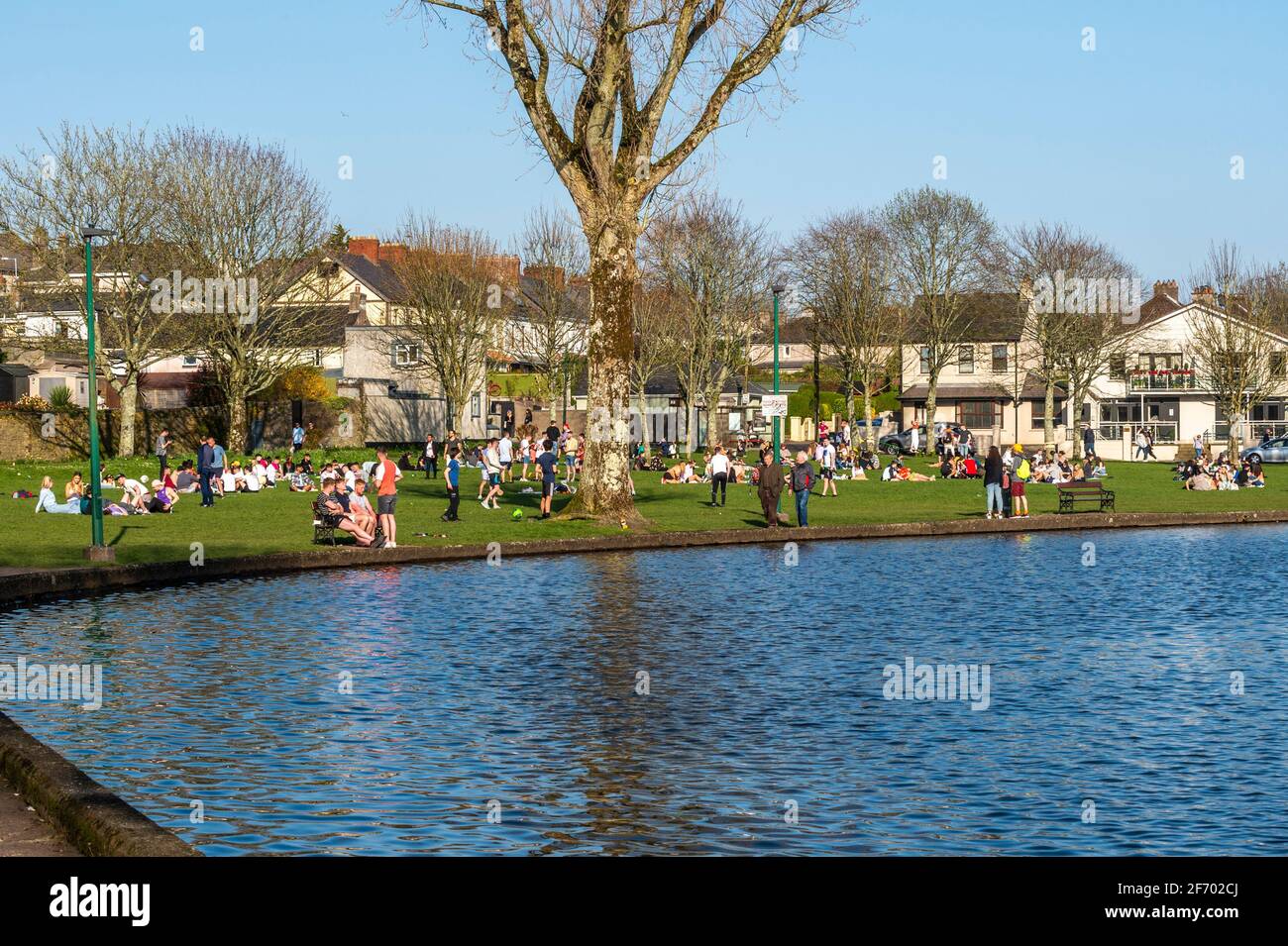 The Lough, Cork, Ireland. 3rd Apr, 2021. Crowds of people were drinking at The Lough this evening, in what was a repeat of scenes from earlier in the week. Credit: AG News/Alamy Live News Stock Photo