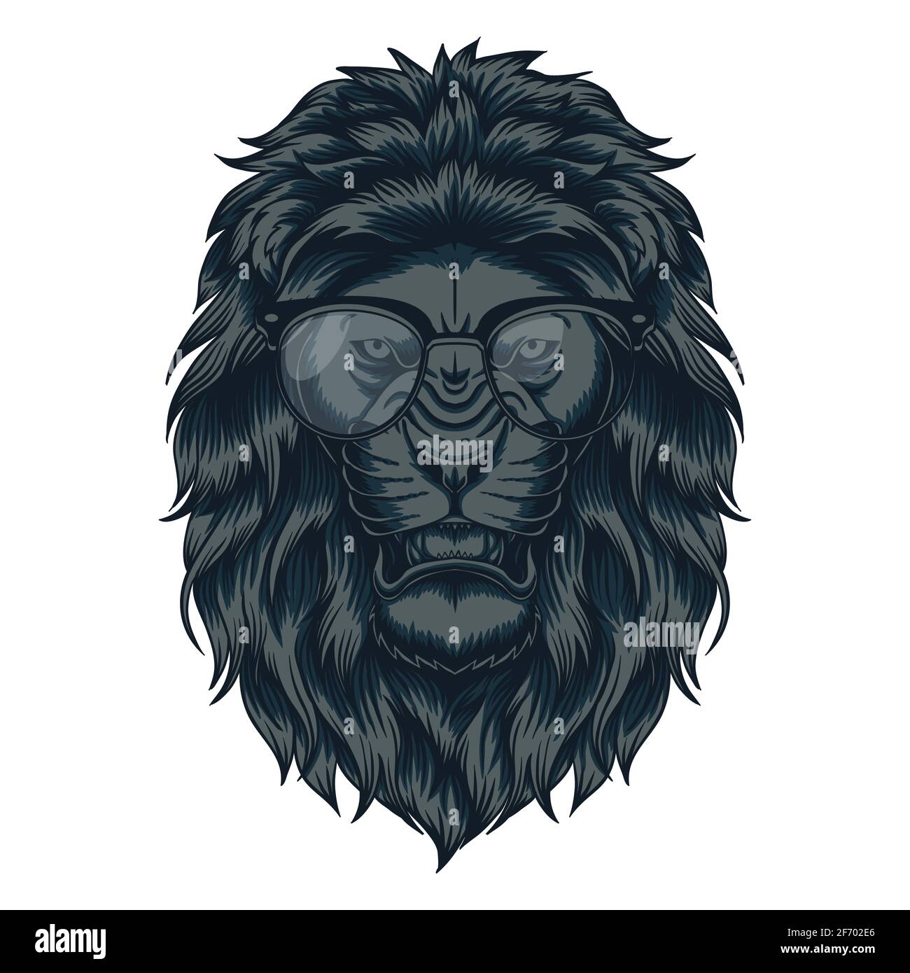 Lion Head eyeglasses vector illustration Stock Vector