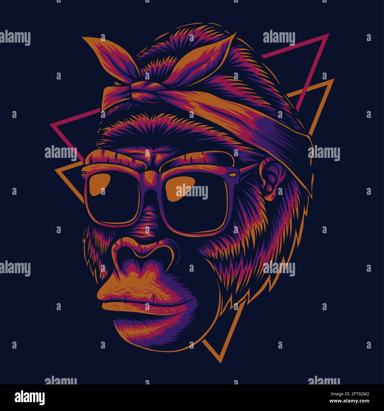 Mother gorilla eyeglasses vector illustration Stock Vector