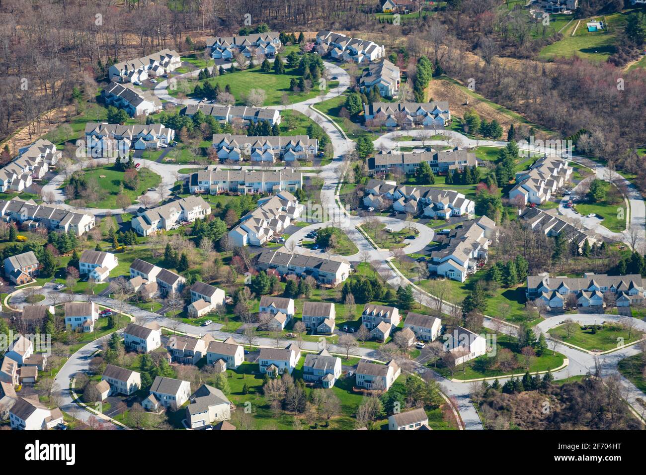 Aerial view of suburban neighborhood, Pennsylvania, USA Stock Photo Alamy