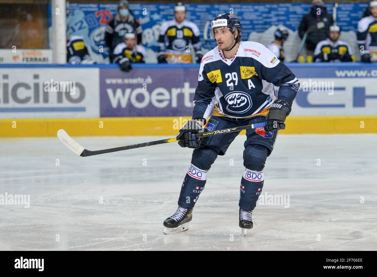 03 04 2021 Ambri Stadio Valascia National League Hc Ambri Piotta Hc Davos 29 Michael Fora Ambri Switzerland Croatia Out Stock Photo Alamy