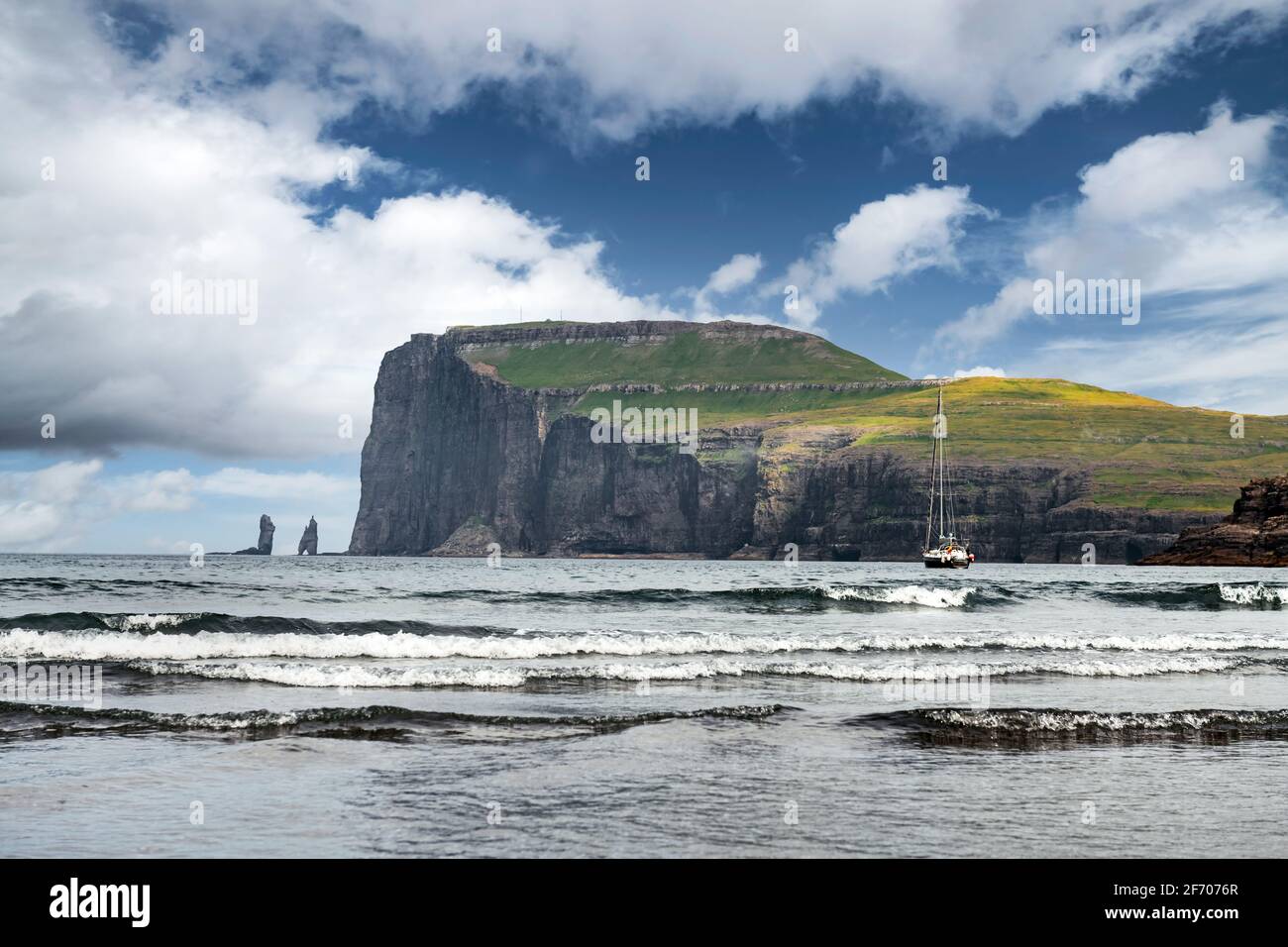 Tjornuvik beach on Streymoy island, Faroe Islands, Denmark. Landscape photography Stock Photo