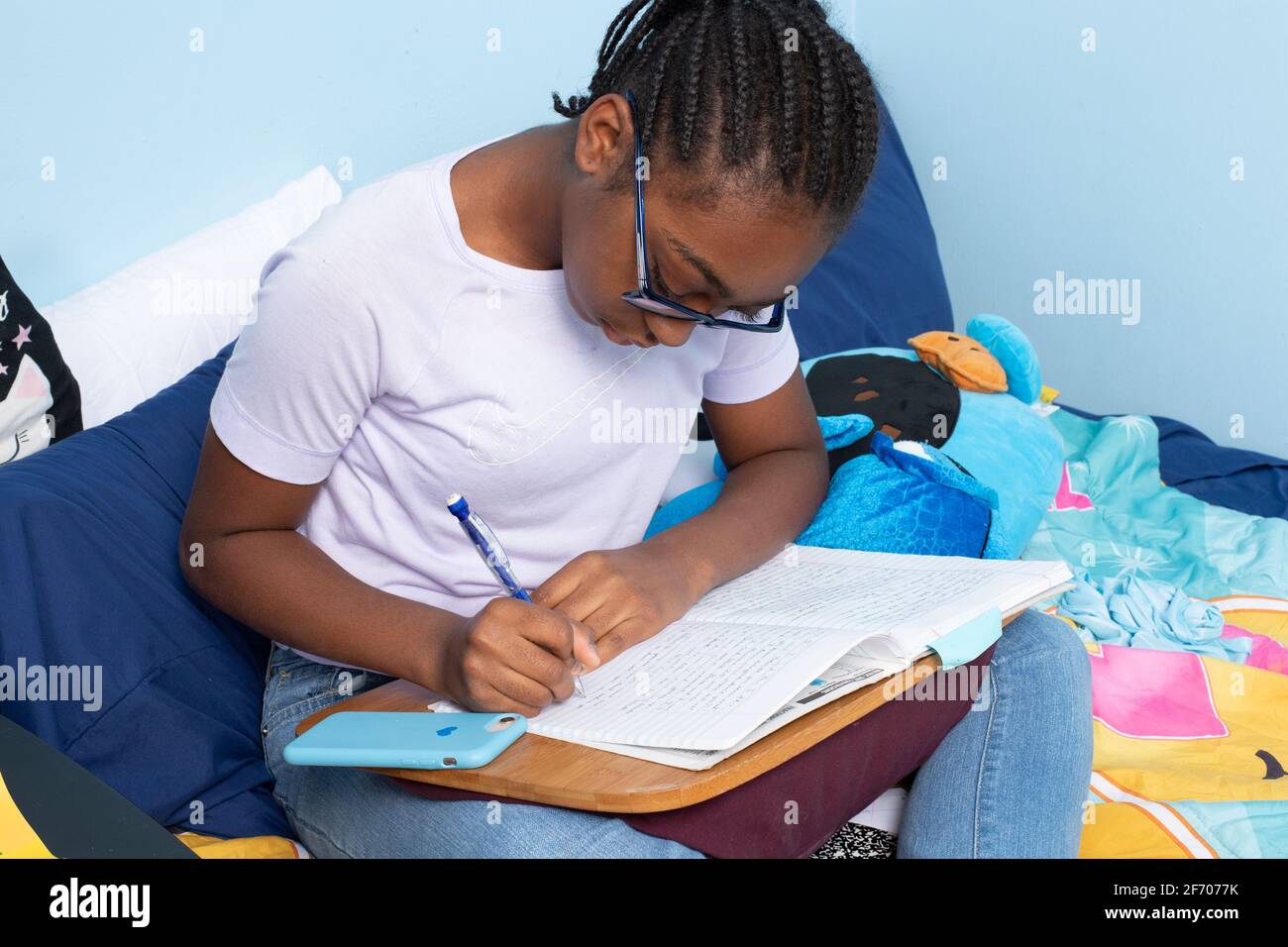 12 year old girl school Happy Teen Girl 12 Years Old With Books On The First Or Last ...