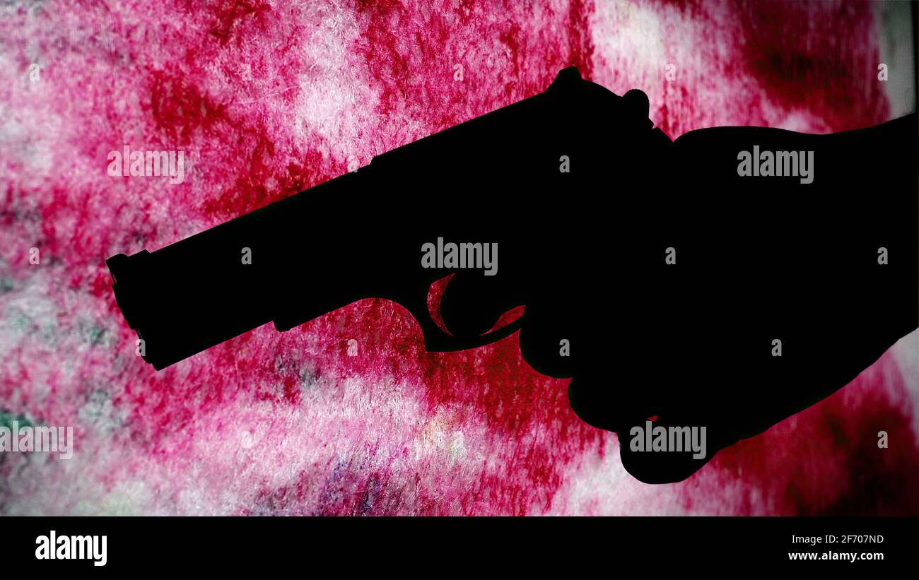 Gun Silhouette Against Bloody Background Crime Concept Stock Photo Alamy Gun Silhouette Against Bloody Background Crime Concept Stock Photo Alamy