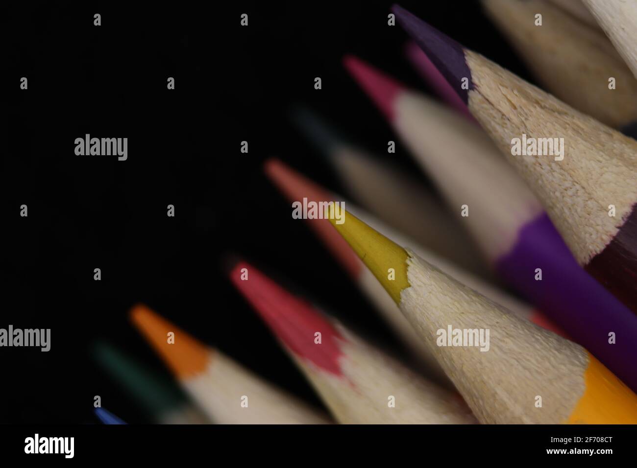 beautiful colored pencils to draw wood coloring Stock Photo