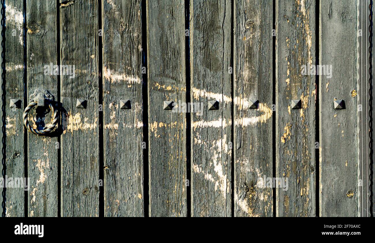 Old wooden door background photo Stock Photo