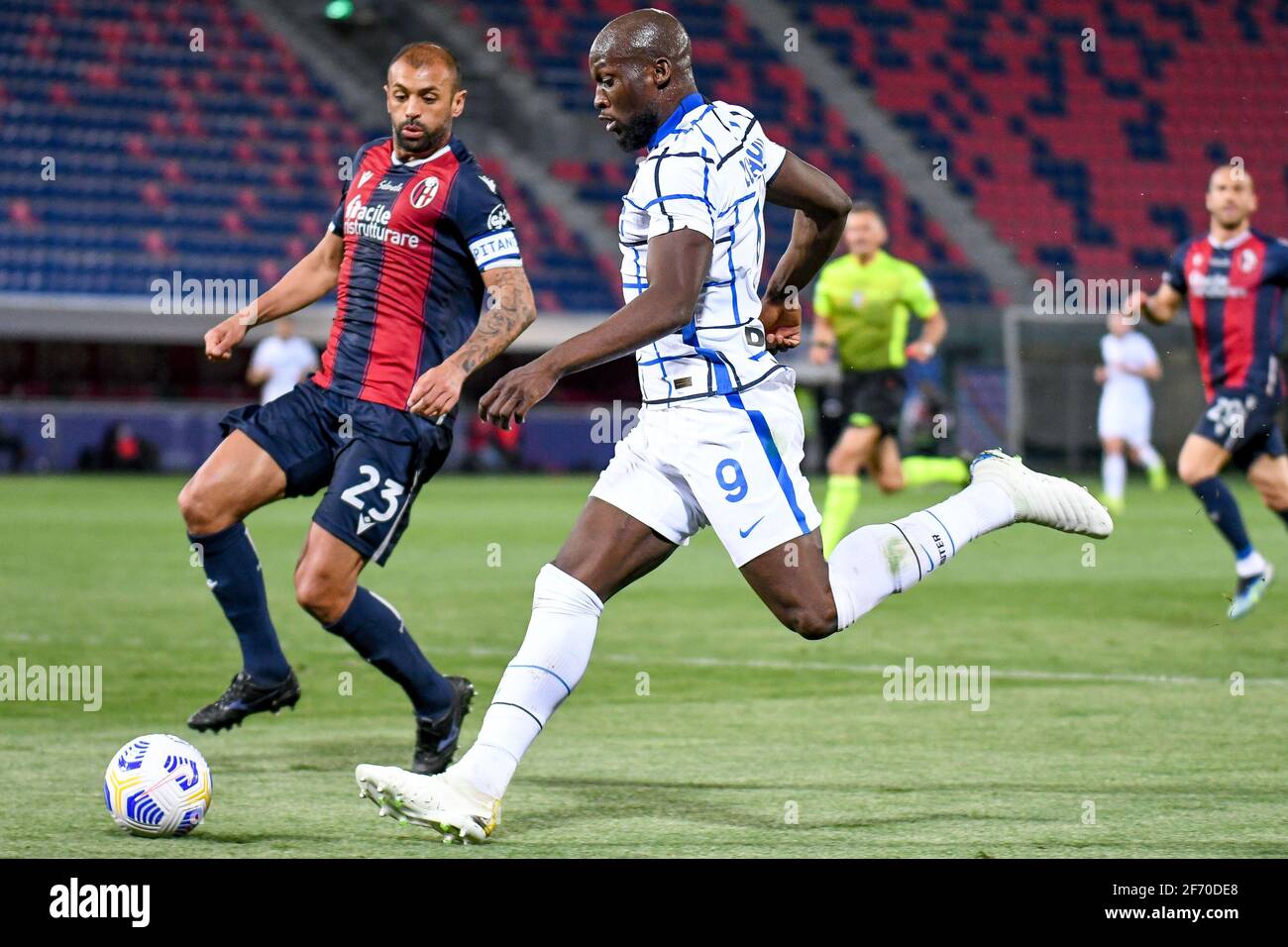 Bologna, Italy. 03rd Apr, 2021. Romelu Lukaku of Internazionale in action1 during Bologna FC vs Inter - FC Internazionale, Italian football Serie A match in Bologna, Italy, April 03 2021 Credit: Independent Photo Agency/Alamy Live News Stock Photo