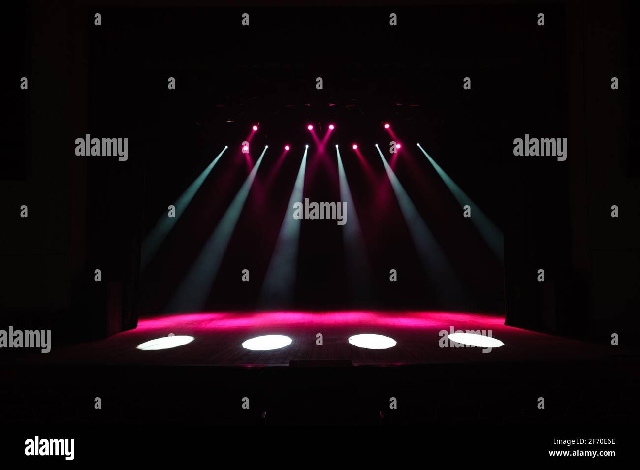 Free stage with lights, lighting devices on the consert Stock Photo Alamy