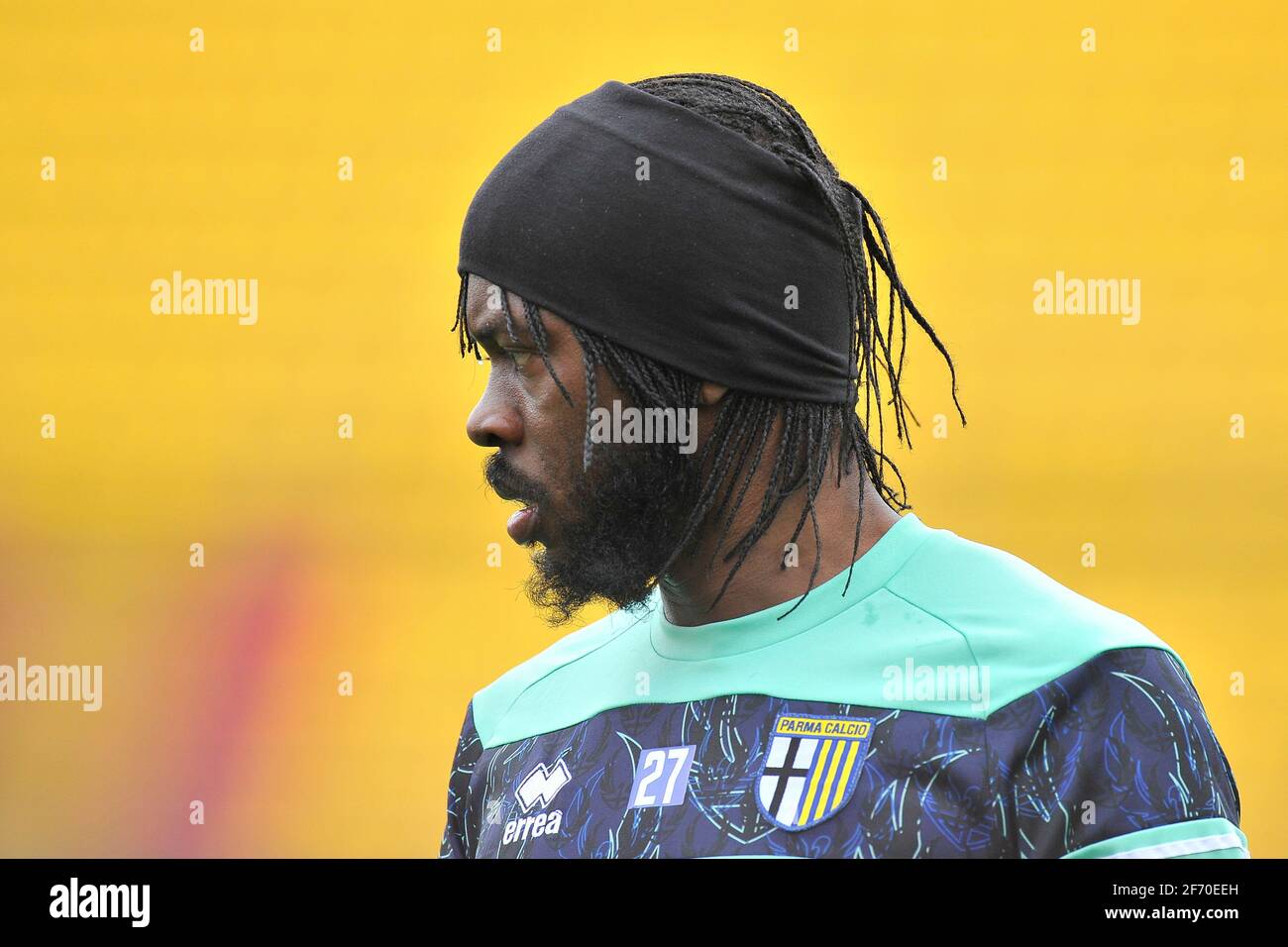 Benevento, Italy, April 03, 2021. Gervinho player of Parma, during the match of the Italian football league Serie A between Benevento vs Parma final result 2-2, match played at the Ciro Vigorito stadium in Benevento. Credit: Vincenzo Izzo/Alamy Live News Stock Photo