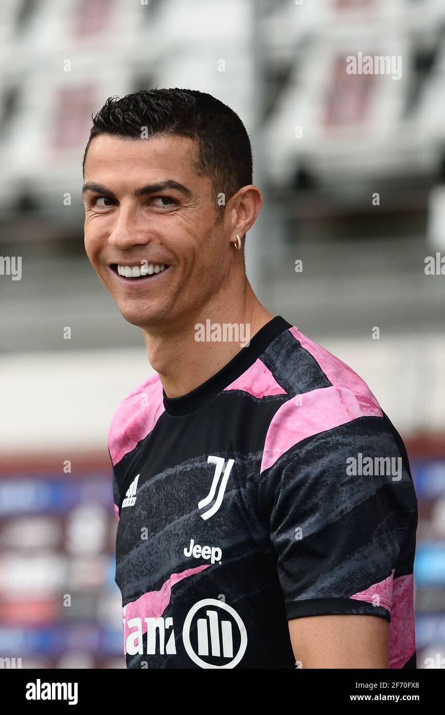 Cristiano Ronaldo of Juventus looks on during the Serie A match