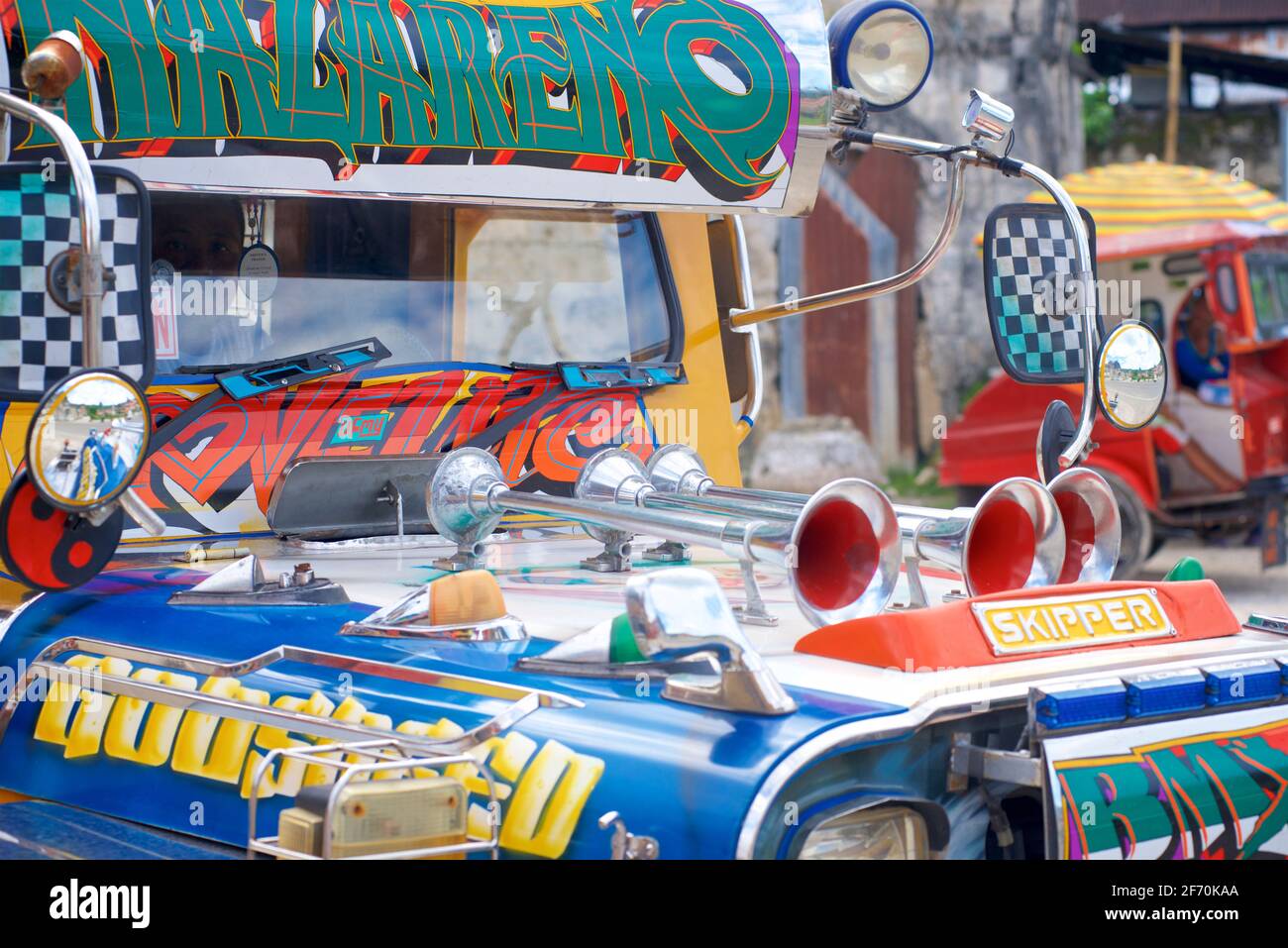 Filipino Jeepney, Bohol, Central Visayas, Philippines. Stock Photo