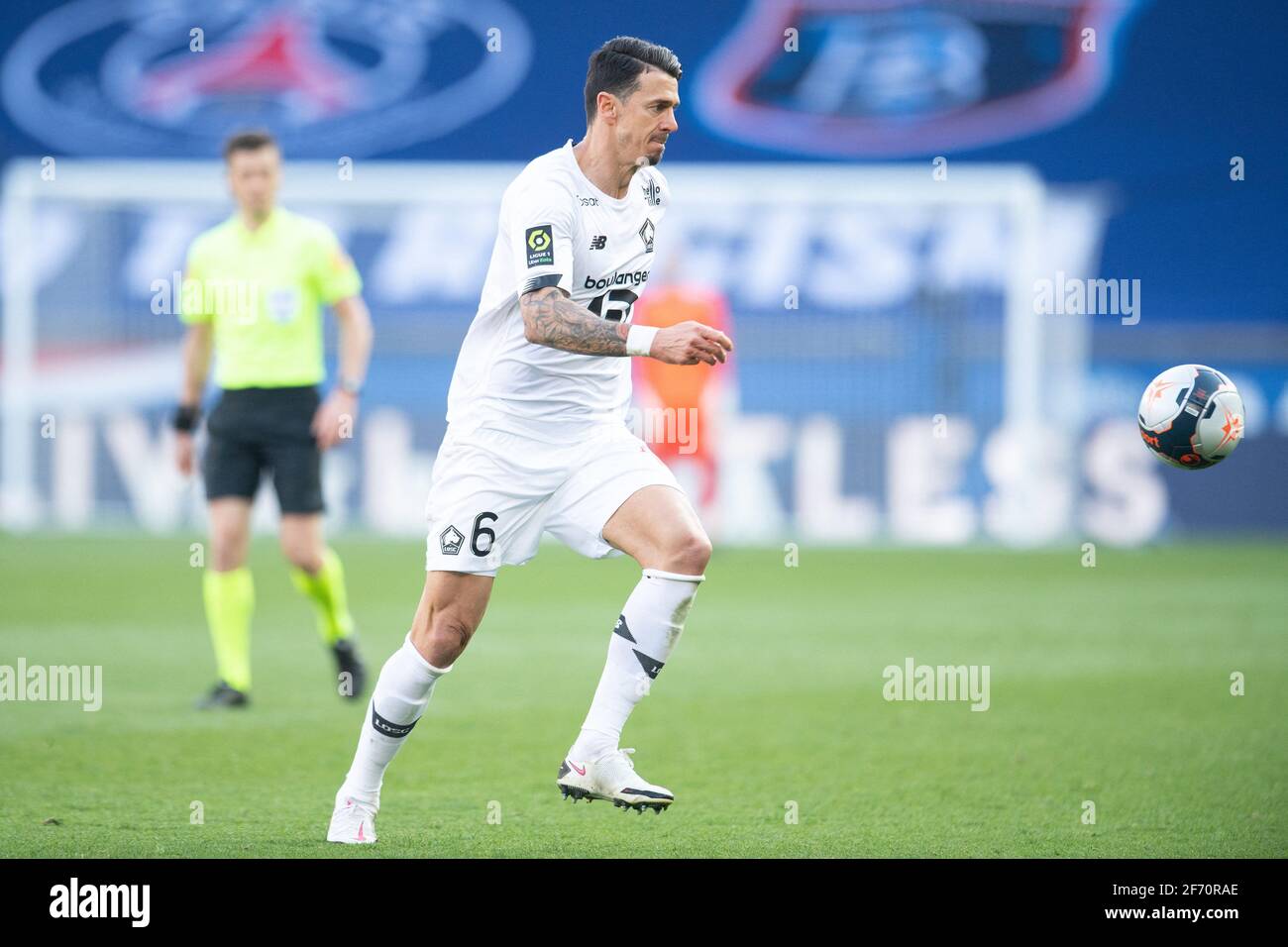 Jose Miguel da Rocha Fonte of LOSC Lille in action during the Ligue 1 match between Paris Saint Germain and LOSC Lille at Parc des Princes on April 03, 2021 in Paris, France. Photo by David Niviere / ABACAPRESS.COM Stock Photo