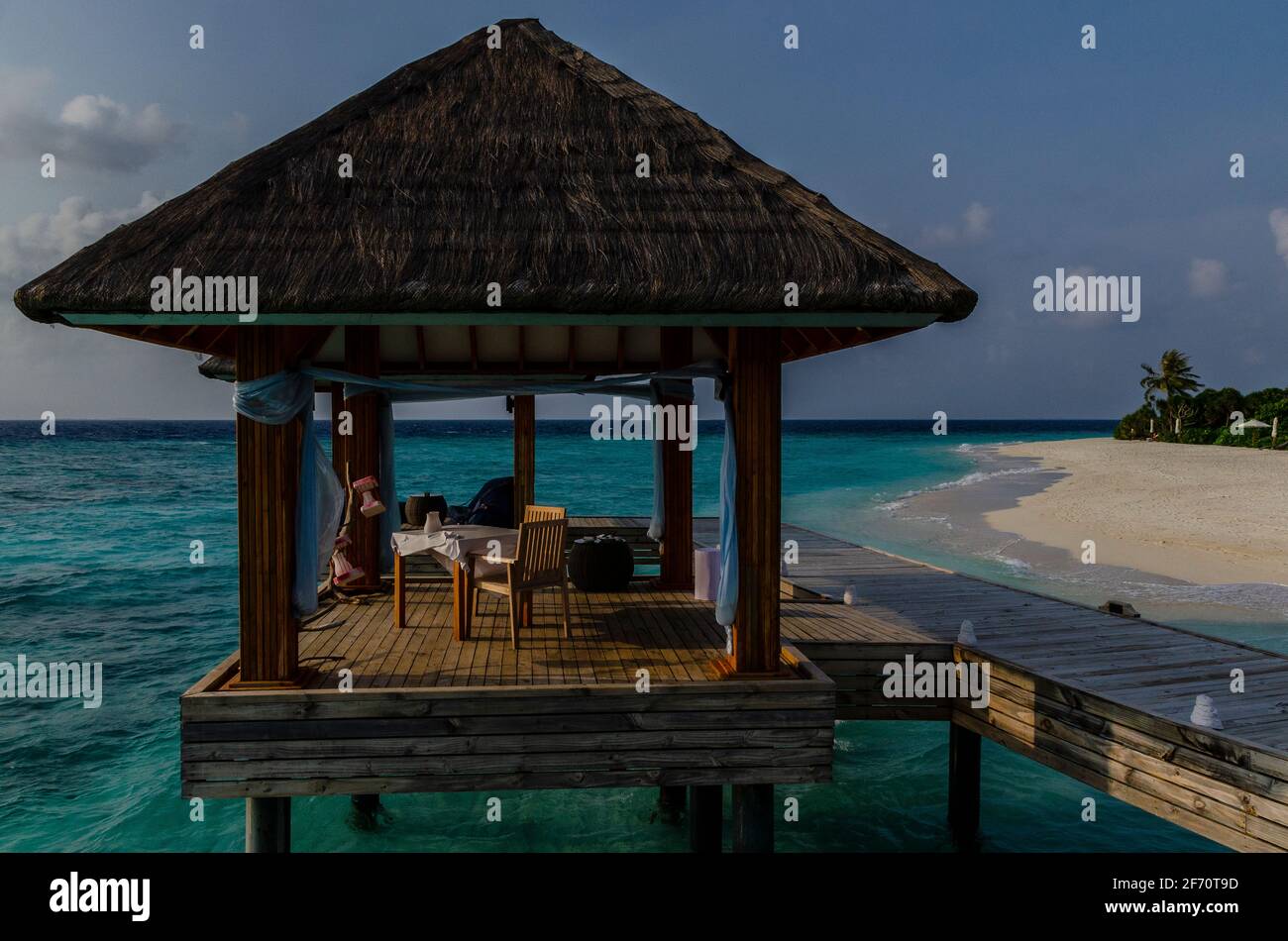 Restaurant for one, Maldives Stock Photo