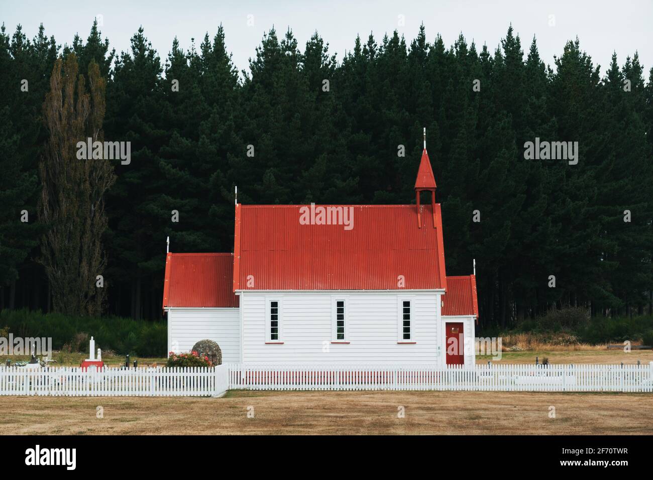 a small historic Anglican Māori church located at Waitetoko Marae near Tūrangi, New Zealand Stock Photo