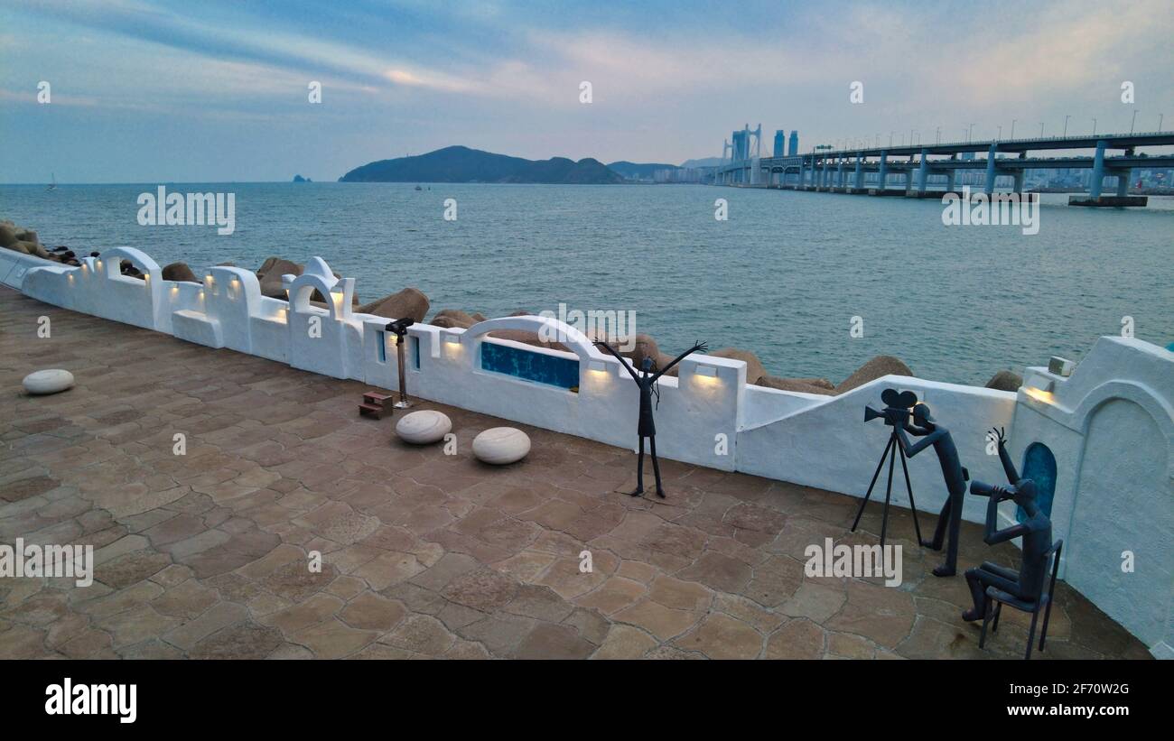 Scenery of suyeong bay bachting center, Busan, South Korea, Asia. Stock Photo
