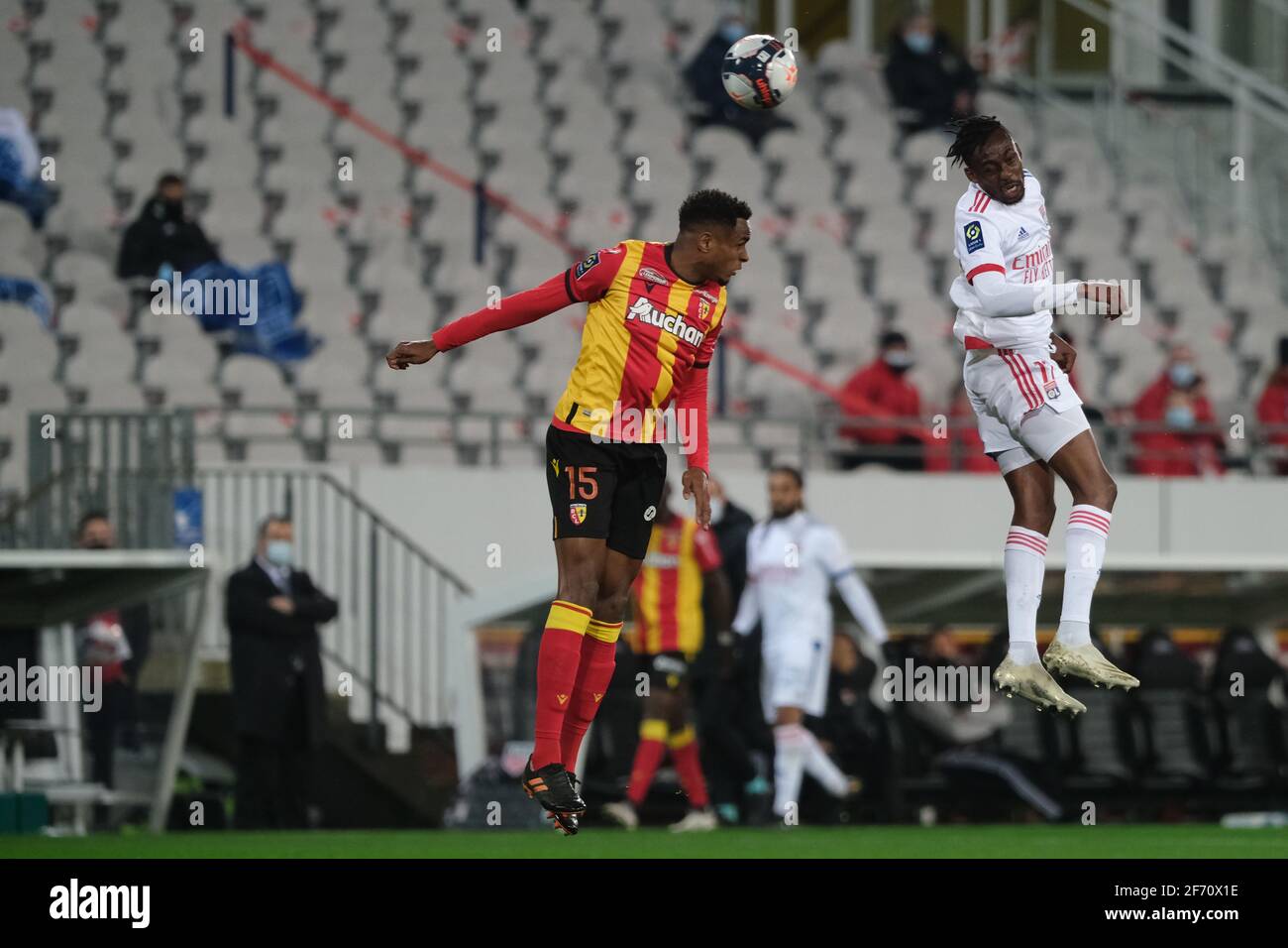 Lens, Hauts de France, France. 4th Apr, 2021. Lyon Forward TINO