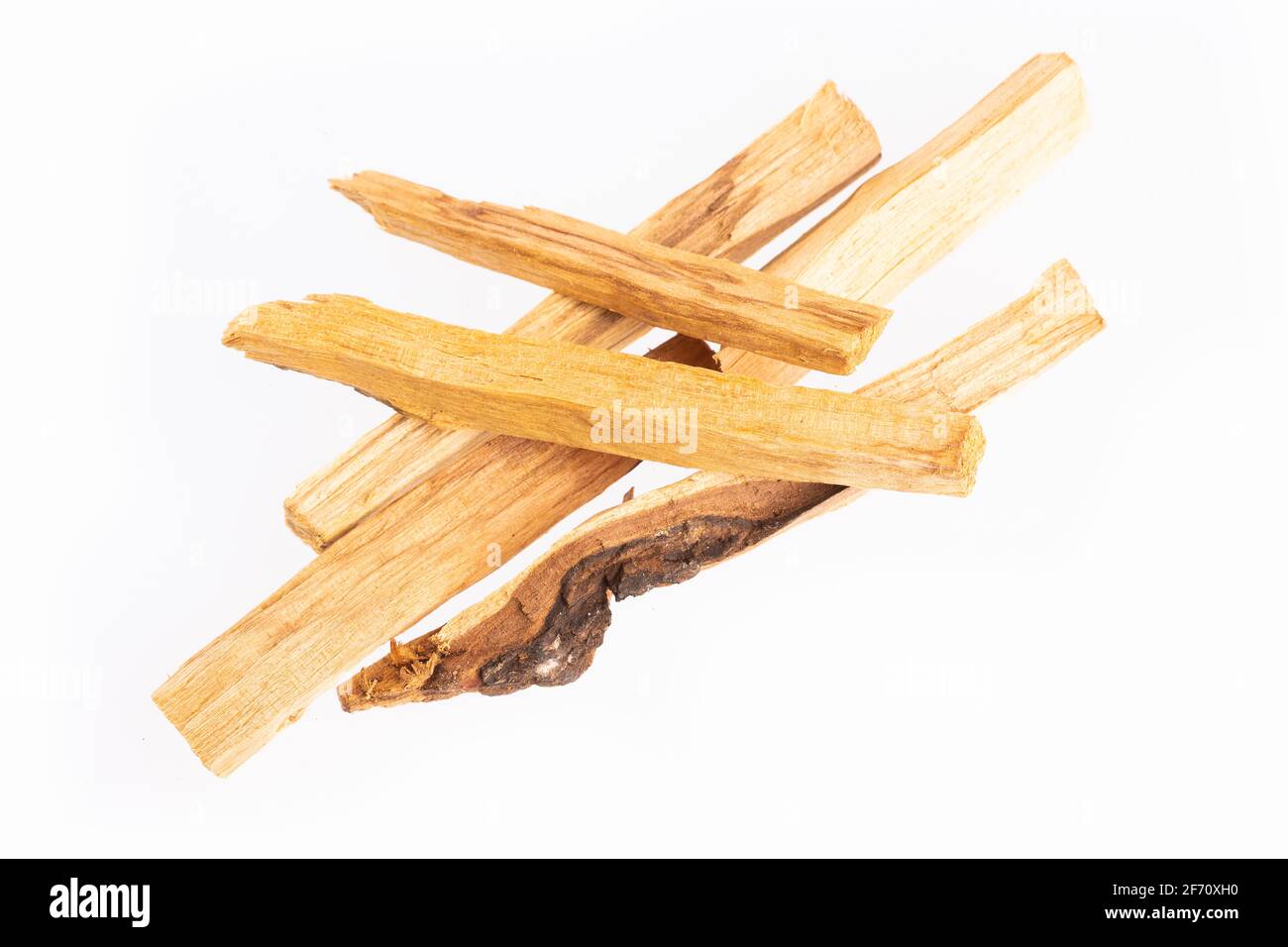 Holy wood or sacred wood Bursera graveolens. White background Stock