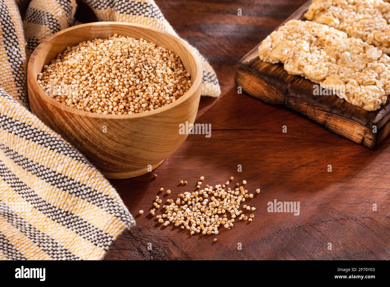 Traditional amaranth bar with sesame and honey Amaranthus Stock Photo