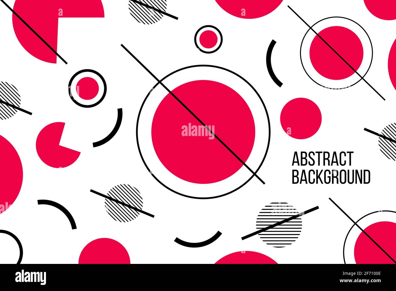 abstract flat geometric circle line vector illustration background Stock Vector