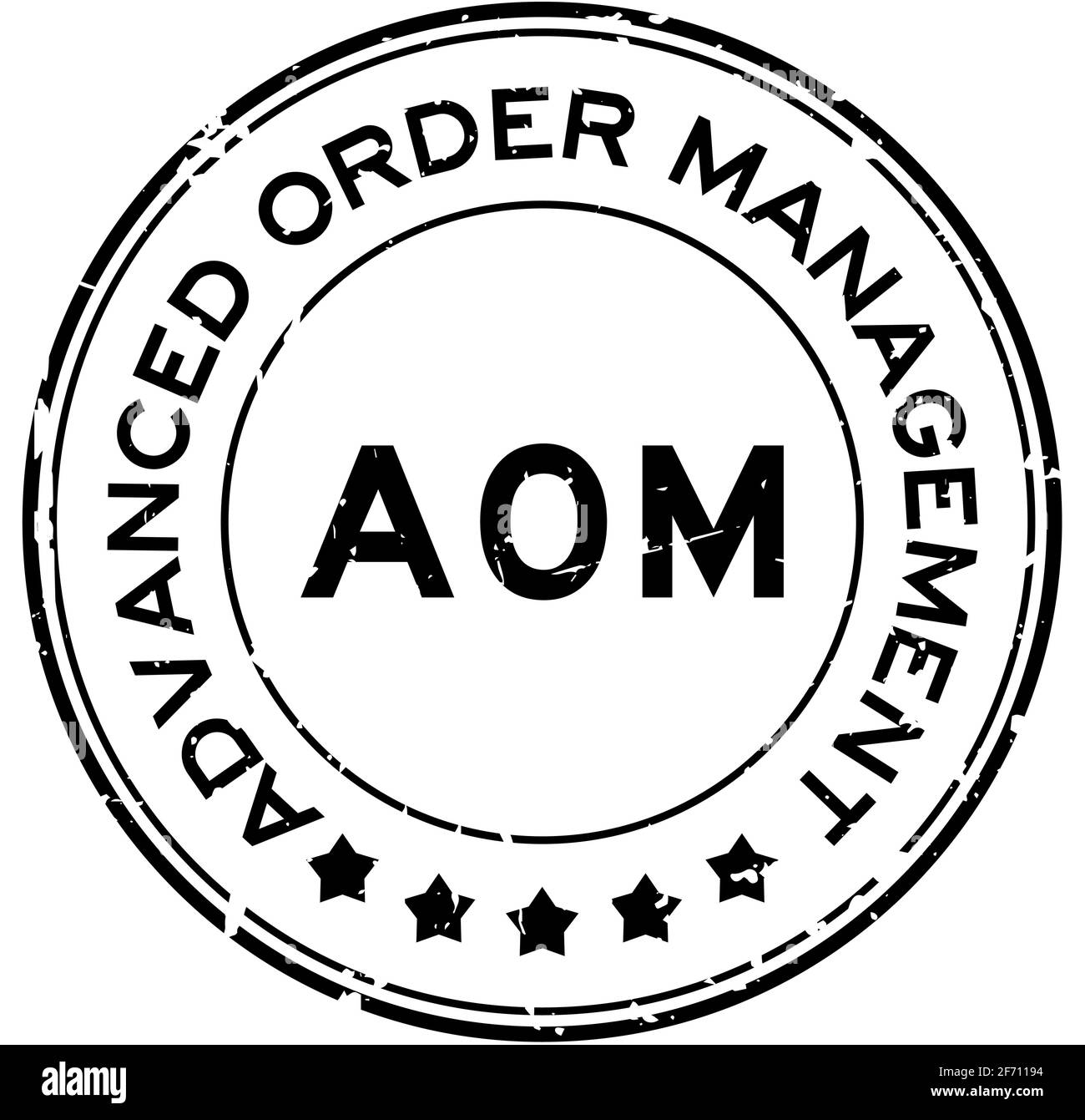 Grunge black AOM Advanced order management, add on module word round