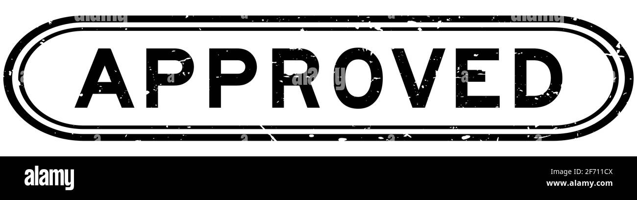 Grunge black approved word rubber seal stamp on white background Stock ...
