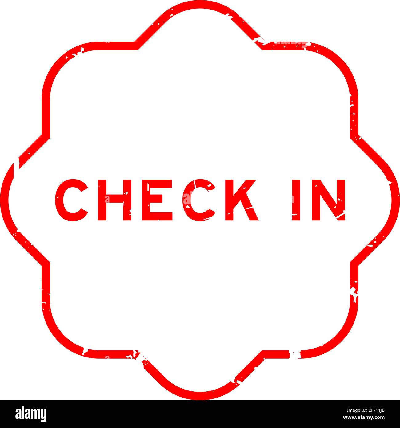 Grunge red check in word rubber seal stamp on white background Stock ...