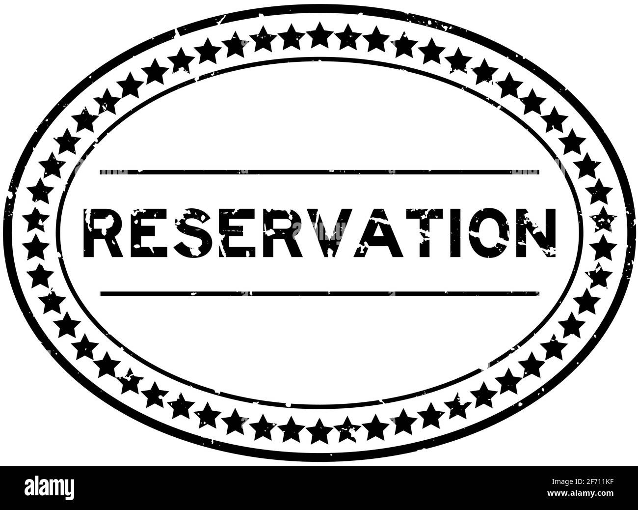 Grunge black reservation word oval rubber seal stamp on white background Stock Vector