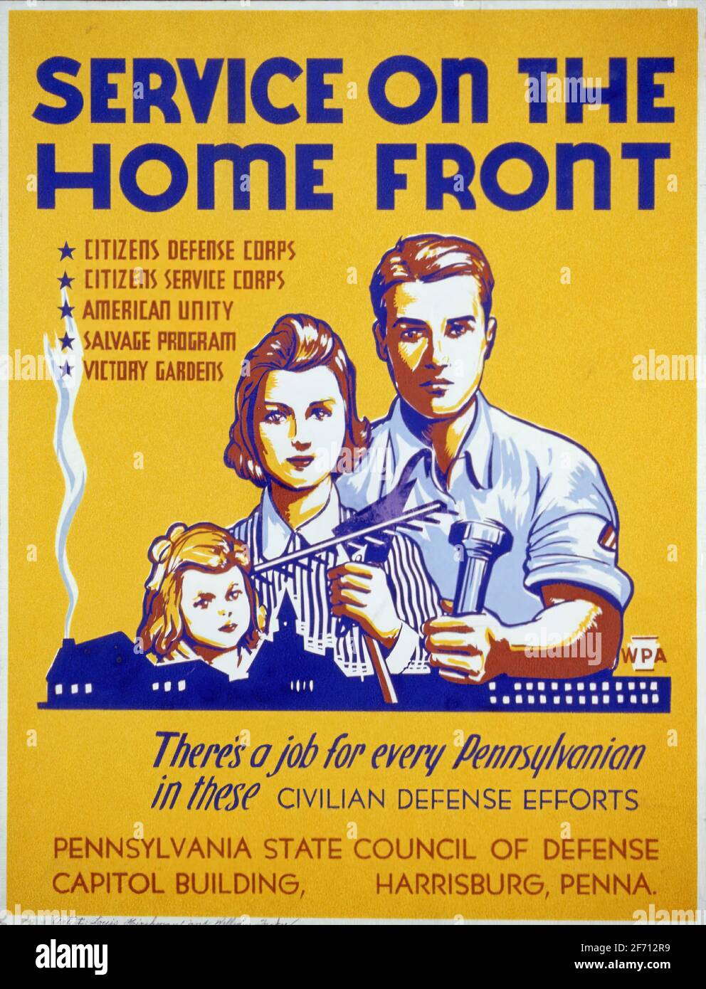 A vintage WW1 poster advertising the Home Front Stock Photo