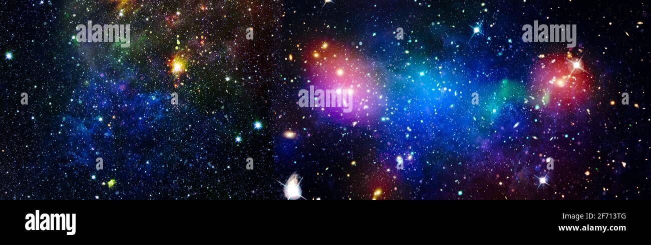 Nebula Night Starry Sky In Rainbow Colors Multicolor Outer Space Star Field And Nebula In Deep Space Many Light Years Far From Planet Earth Element Stock Photo Alamy