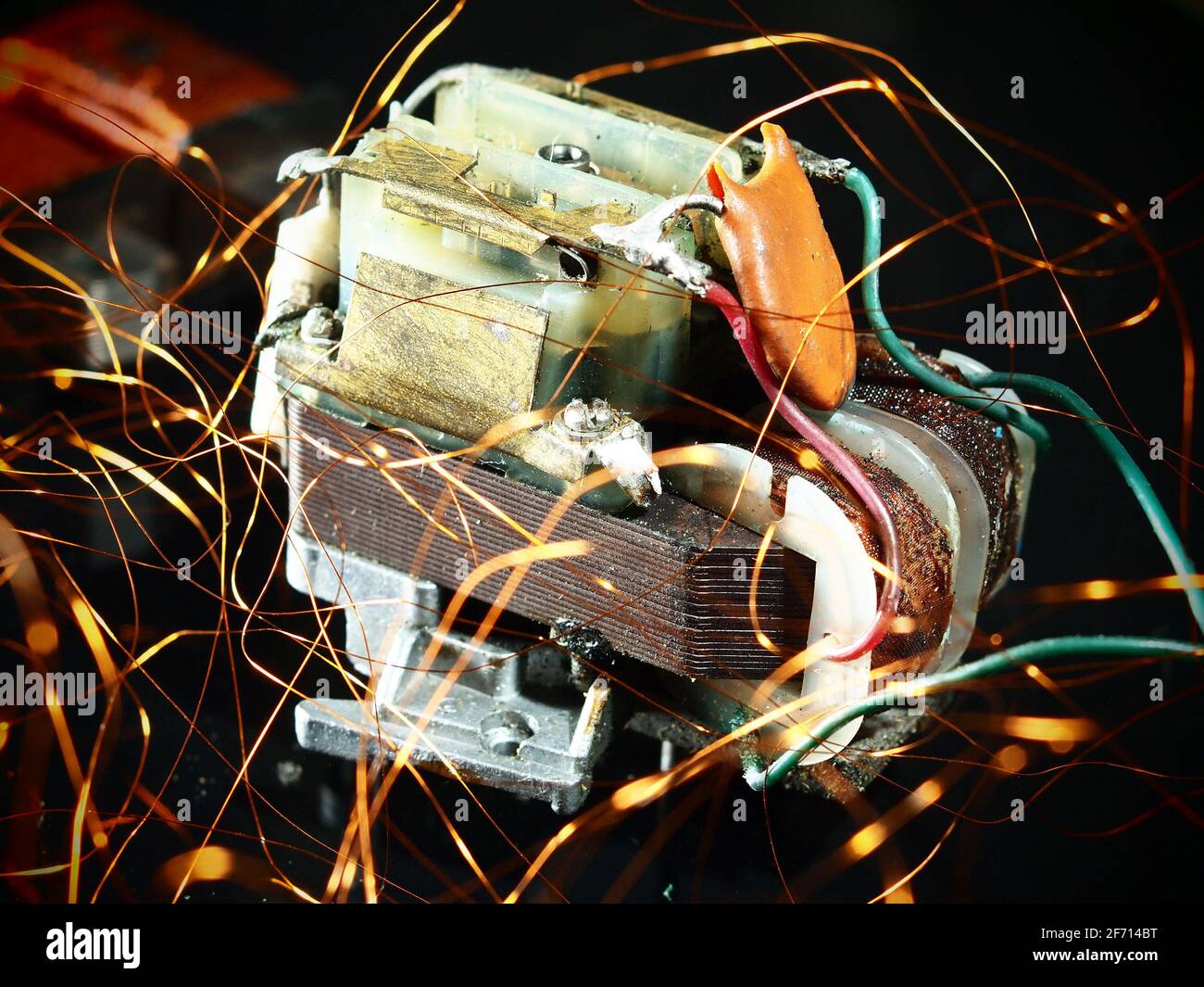 Electricity transformer and other electronic components Stock Photo Alamy