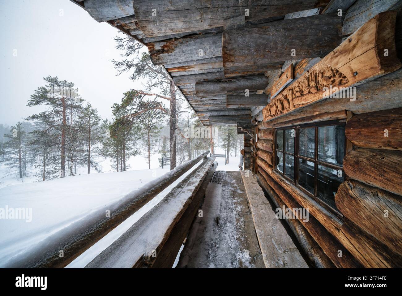 Anterinmukka open wilderness hut, Sodankylä, Lapland, Finland Stock Photo