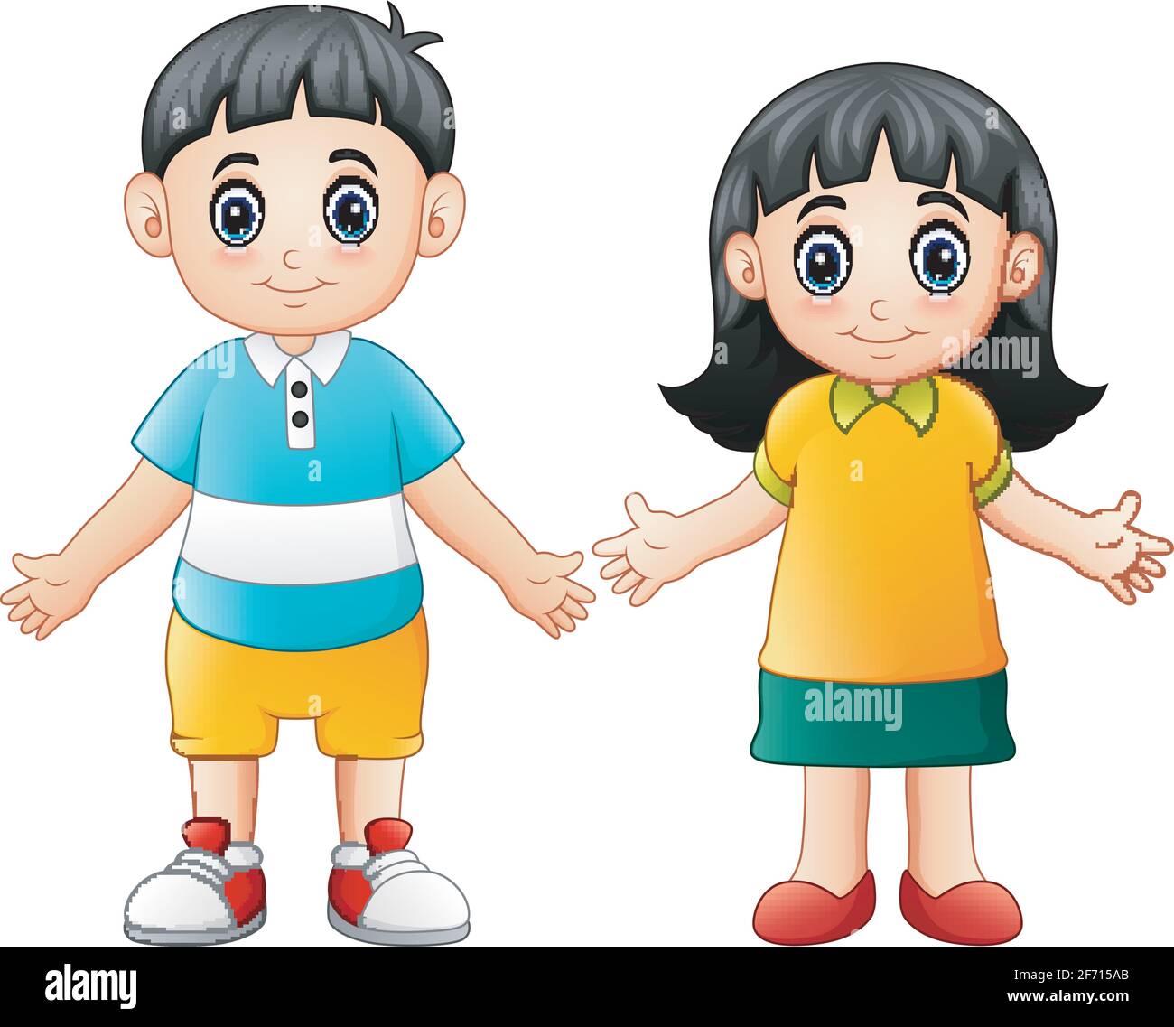 Cute children waving hand illustration Stock Vector Image & Art - Alamy