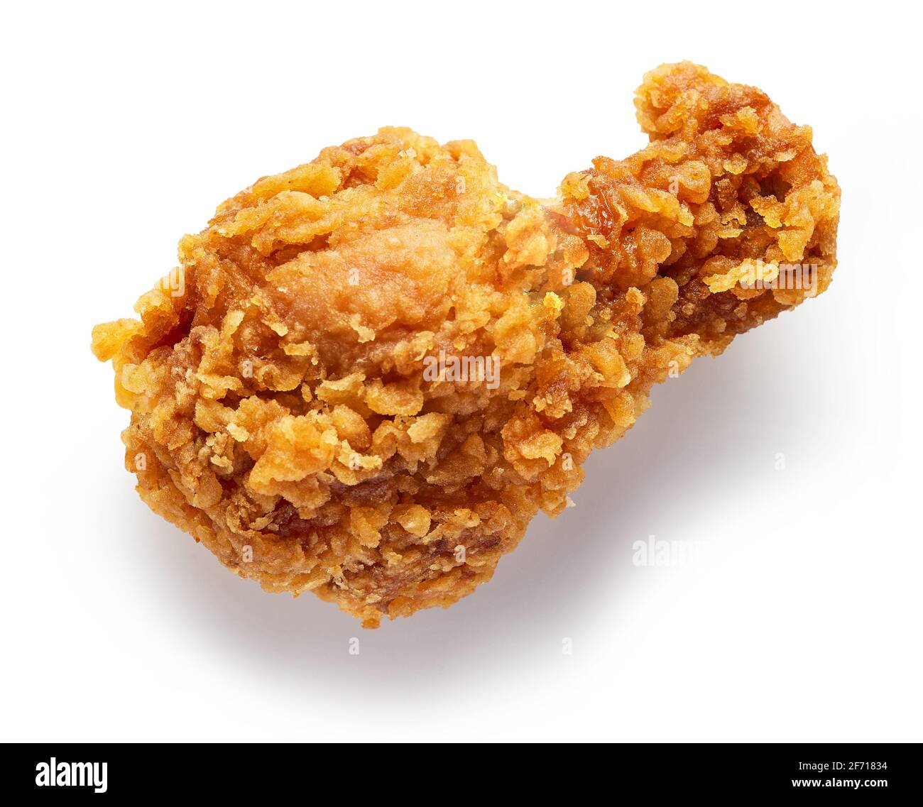 fried breaded chicken wing isolated on white background, top view Stock Photo