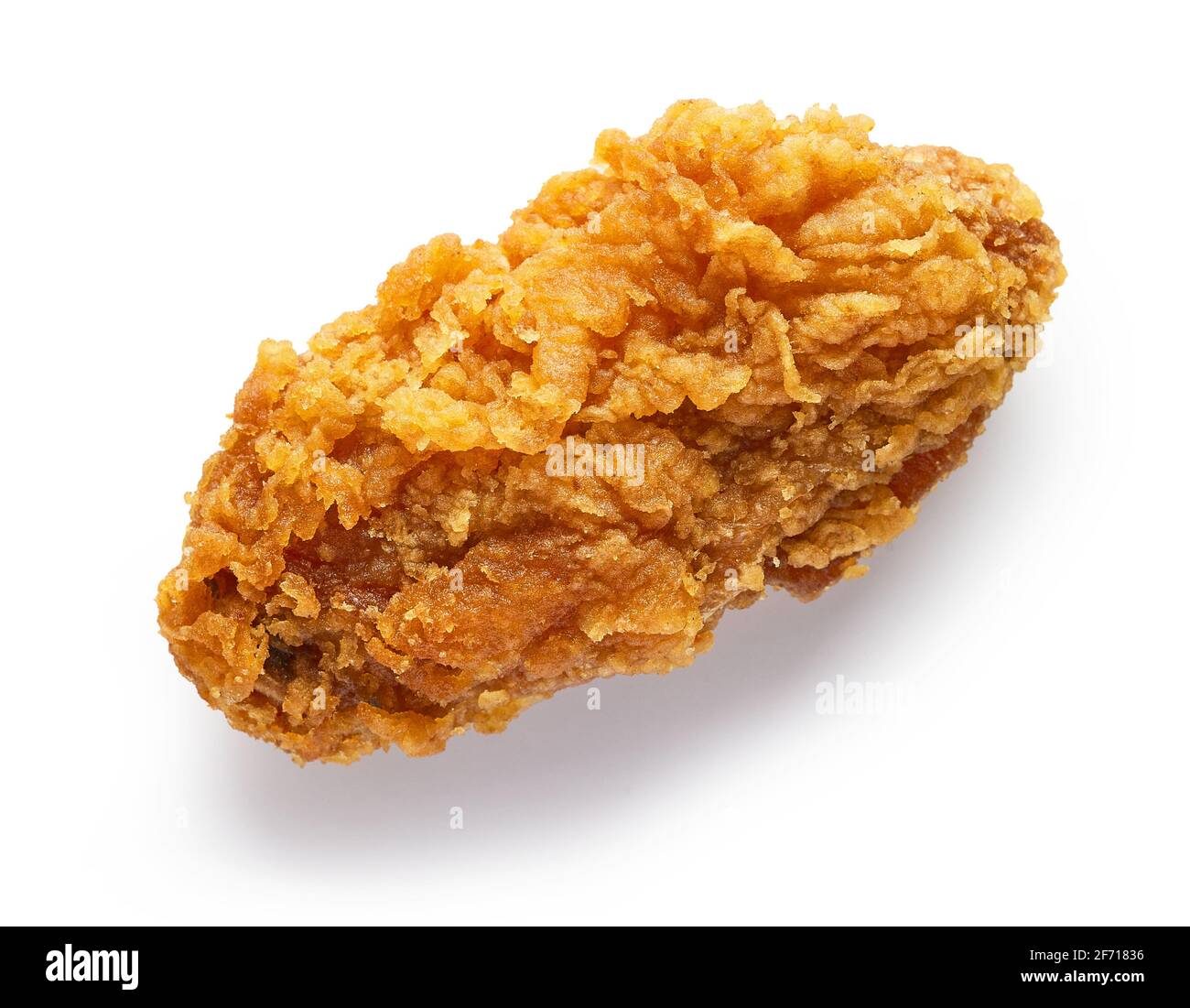 fried breaded chicken wing isolated on white background, top view Stock Photo