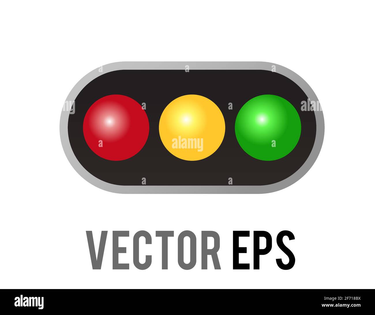 The isolated vector horizontal left and right road traffic caution light signal icon Stock Vector