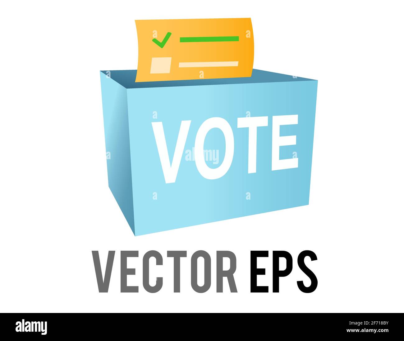 The isolated vector blue ballot box icon with slot, casting vote for voting and elections politics and government Stock Vector