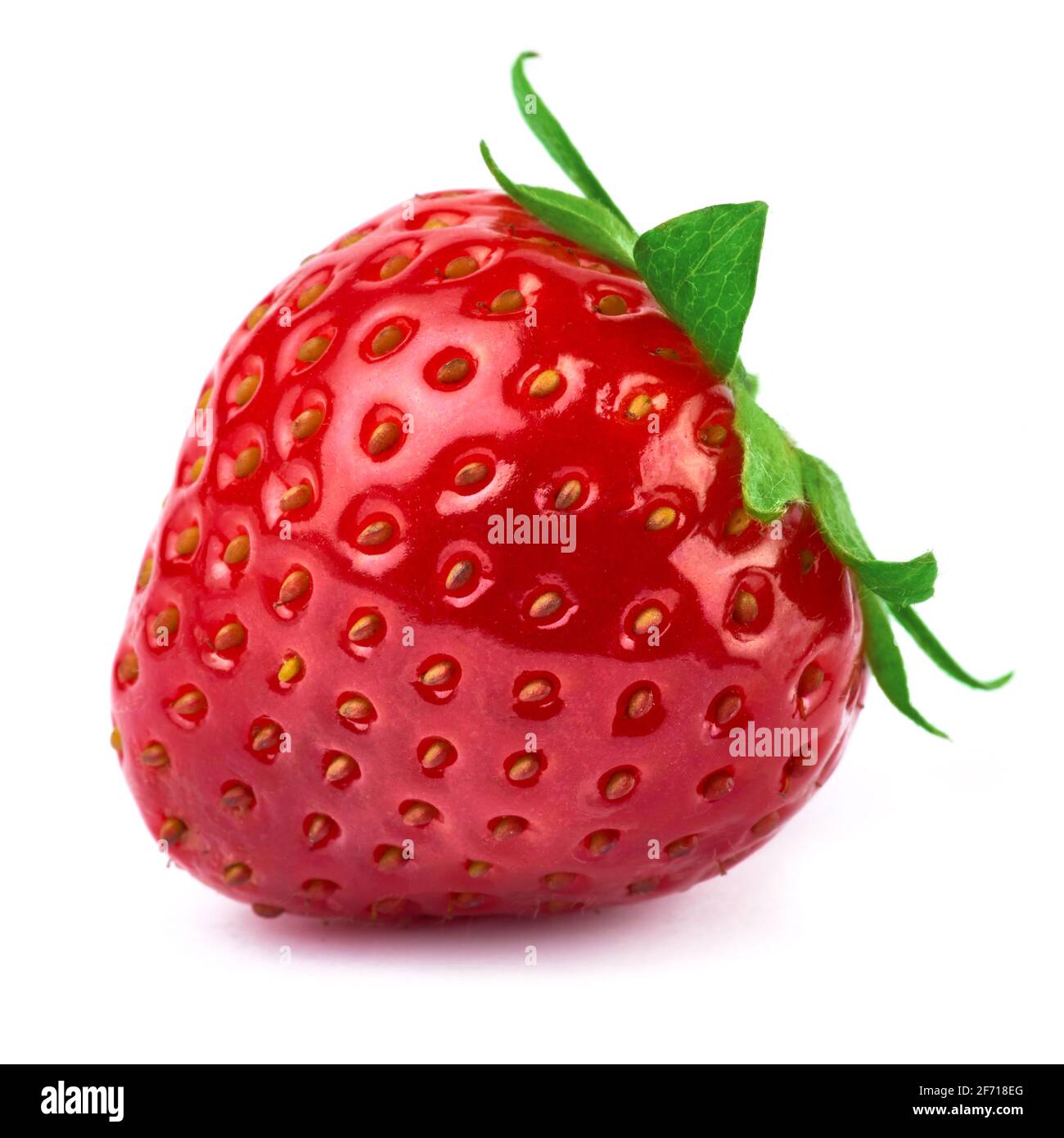 Studio macro shot of Fresh strawberry isolated on white background ...