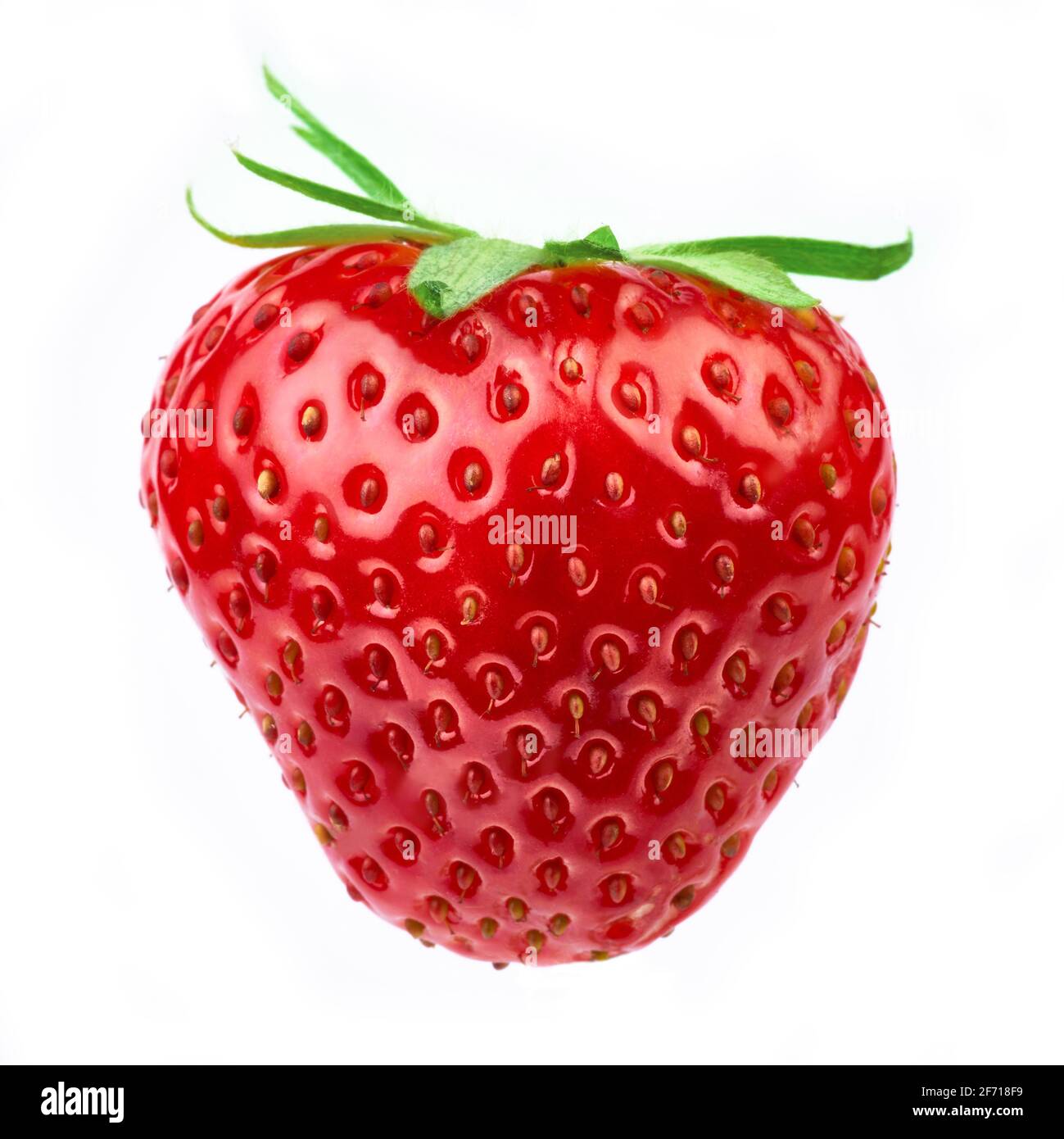 Studio macro shot of Fresh strawberry isolated on white background ...