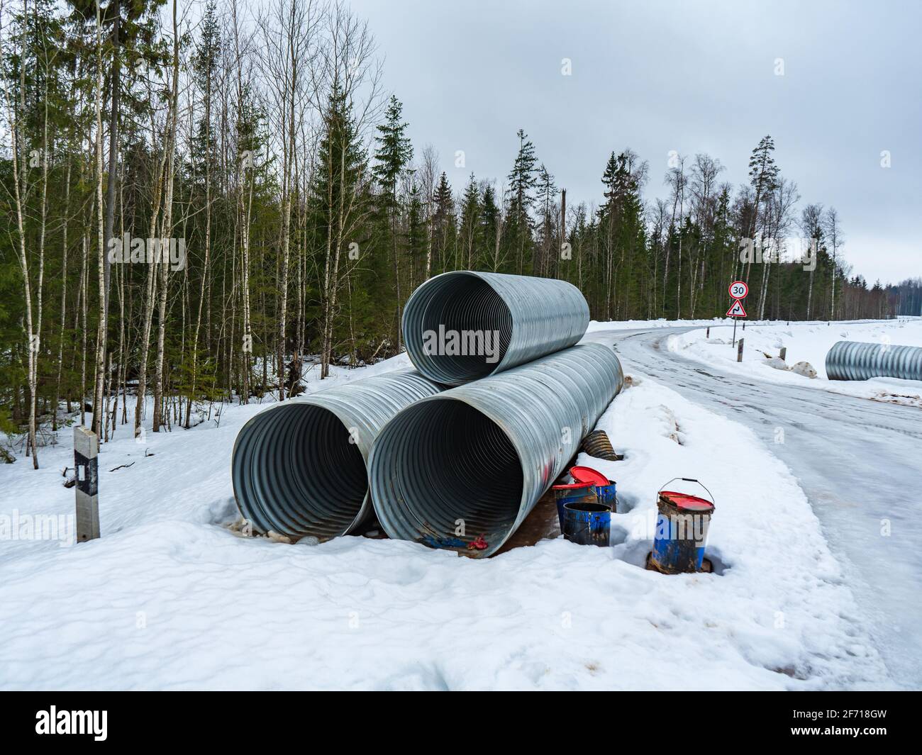 Large diameter metal pipes for laying communications, drainage systems
